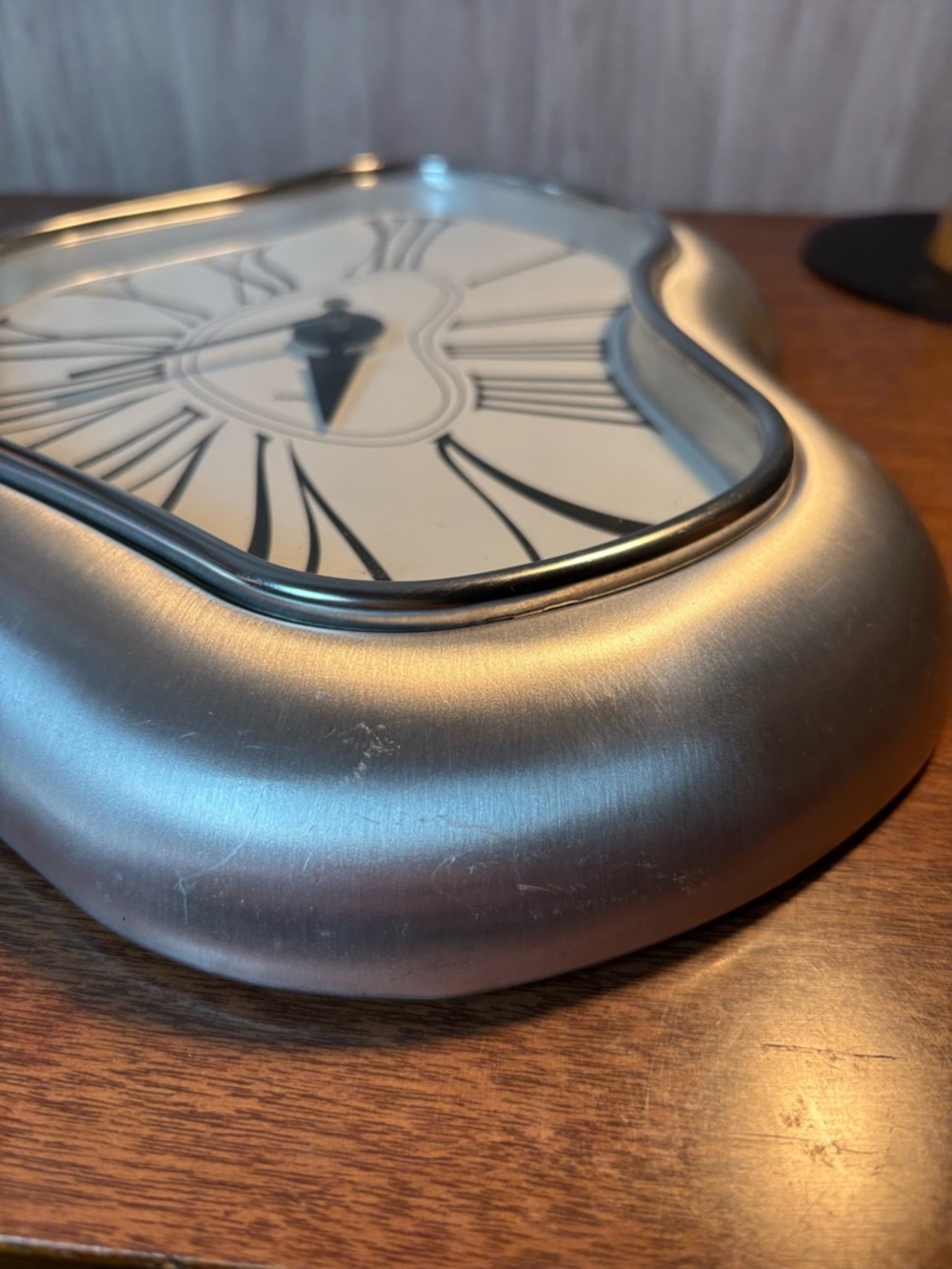 Kirch Brushed Aluminum Salvador Dali Melting Wall Clock Vintage - Picture 7 of 9